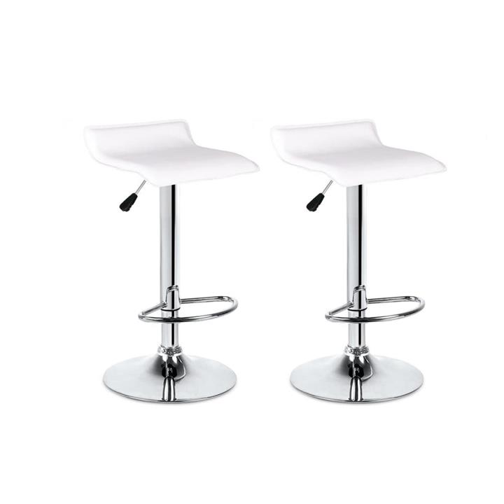 NEW Kitchen Counter Bar Stool 2 Pack Flat Top White 38.5cm Indoor Furniture - White