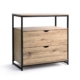 Nico Industrial Sideboard Buffet Unit Storage Cabinet W/ 2-Drawers - Oak/Black