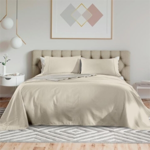 Royal Comfort Kensington 1200TC 100%  Cotton Stripe Bed Sheet Set - Double Bed