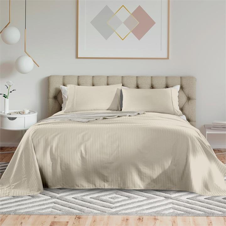 Royal Comfort Kensington 1200TC 100%  Cotton Stripe Bed Sheet Set - Queen Bed