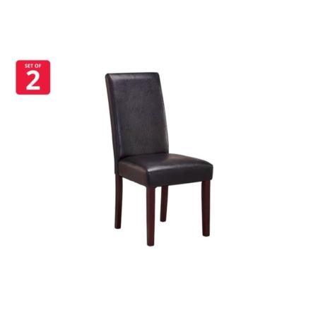 Set of 2 Kyran PU Leather Kitchen Dining Chairs - Black - Set of 2