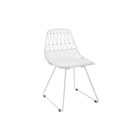 Set of 2 Lucy Kitchen Dining Chair - White - White