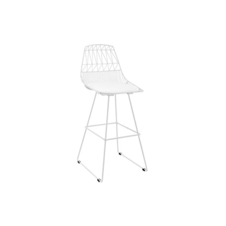 Set of 2 Lucy Kitchen Counter Bar Stool - White - White