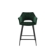 Set of 2 Dublin Fabric Kitchen Counter Bar Stools Metal Frame - Dark Green - Dark Green