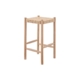 Set of 2 Amber Wooden Kitchen Counter Bar Stool Rattan Seat - Oak/Natural - Oak