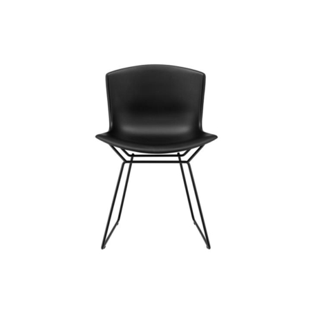 Set of 2 Bertoia Replica Molded Shell Side Kitchen Dining Chair - Black - Black