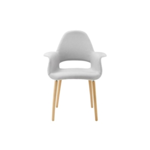 Set of 2 Eames Replica Organic Fabric Kitchen Dining Chair Armchair - Grey - Grey