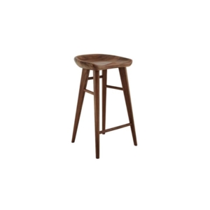 Saddle Wooden Kitchen Counter Bar Stool 65cm - Walnut - Walnut