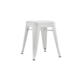 Set of 2 Xavier Pauchard Replica Tolix Low Stools Seats Chair Powder Coated Metal 45cm - White - White 45cm Metal