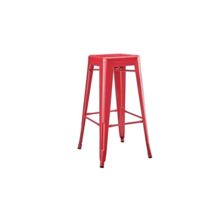 Set of 2 Xavier Pauchard Replica Tolix Kitchen Counter Bar Stools 75cm Powder Coated - Red - Red 75cm Metal