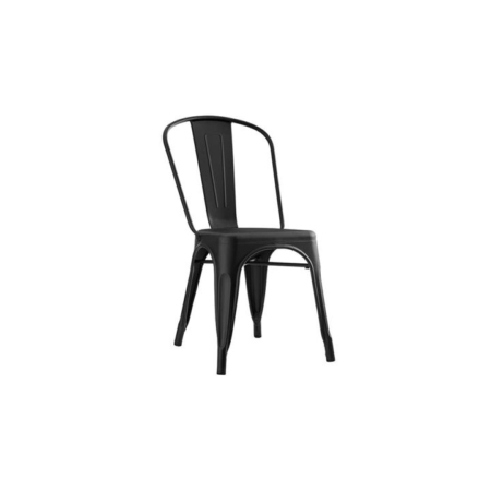 Set of 2 Xavier Pauchard Replica Tolix Kitchen Dining Chair Powder Coated - Mattle Black - Black