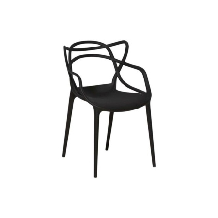 Set of 2 Philippe Starck Replica Masters Kitchen Dining Chair ArmChair - Black - Black