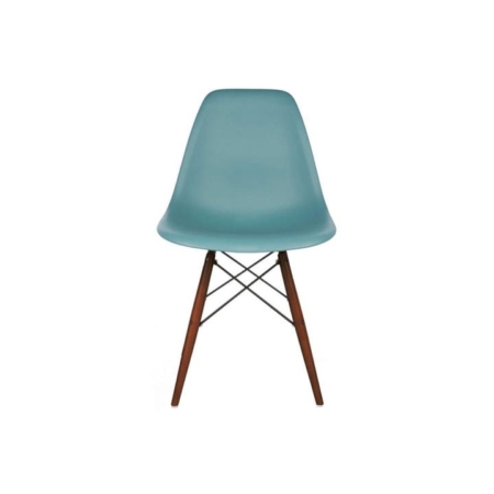 Set of 2 Eames Replica Premium DSW Kitchen Dining Side Chairs - Teal Seat/Walnut Legs - Teal Walnut