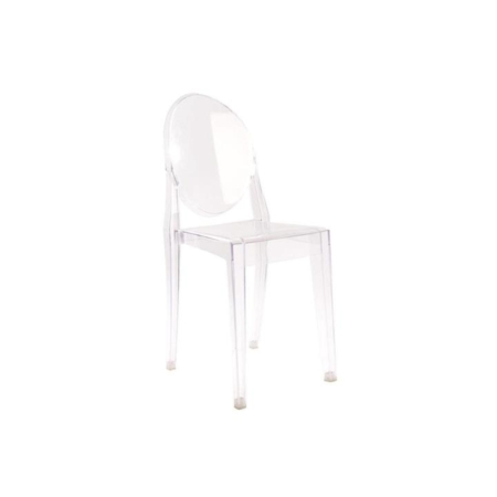 Set of 2 Philippe Starck Replica Victoria Ghost Kitchen Dining Side Chairs - Clear - Clear