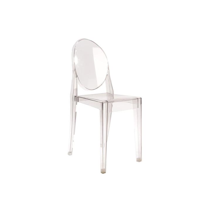 Set of 2 Philippe Starck Replica Victoria Ghost Kitchen Dining Side Chairs - Smoke - Smoke