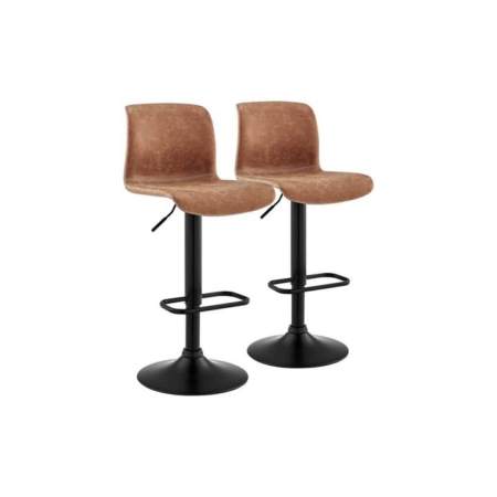 Set of 2 Jackson High Back Kitchen Counter Bar Stools - Tan - Tan