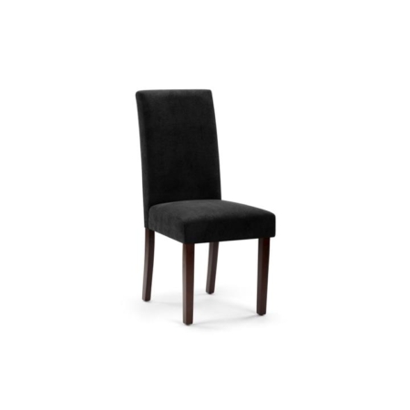 Set of 2 Kyran Fabric Kitchen Dining Chairs - Black - Black