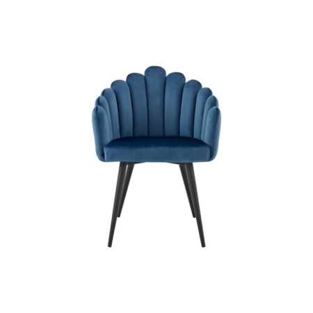 Pucon Fabric Velvet Kitchen Chair Dining Armchair - Denim Blue - Denim Blue