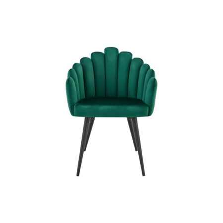 Pucon Fabric Velvet Kitchen Chair Dining Armchair - Green - Green