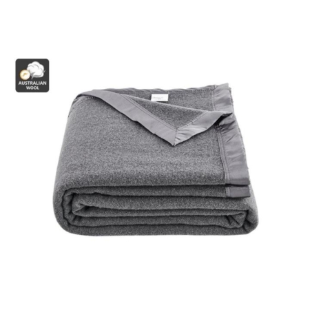 Trafalgar 100% Australian Wool Blanket - Charcoal