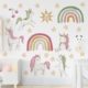 Unicorn and Rainbow Wall Sticker Decoration