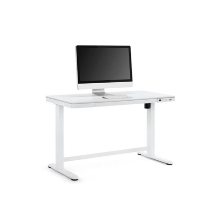 Sorrento Electric Standing Computer Work Task Study Office Desk - White/ Wood - White