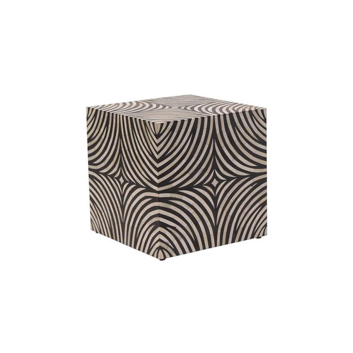 Swirl Bone Inlay End Lamp Side Table