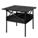 Levede Folding Camping Table Portable Picnic Outdoor BBQ Desk Egg Roll Black