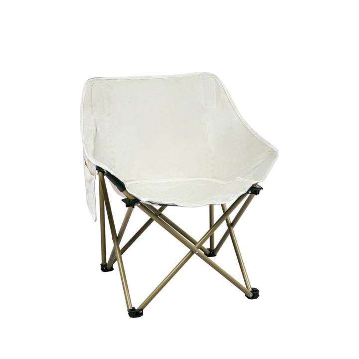 Levede Folding Camping Moon Chair Lightweight Outdoor Chairs Portable Seat Beige