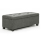 La Bella 102cm Dark Grey Storage Ottoman Stool Fabric