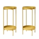 La Bella 2 Set 50cm Gold Plant Stand Planter Shelf Rack 2 Tier Steel