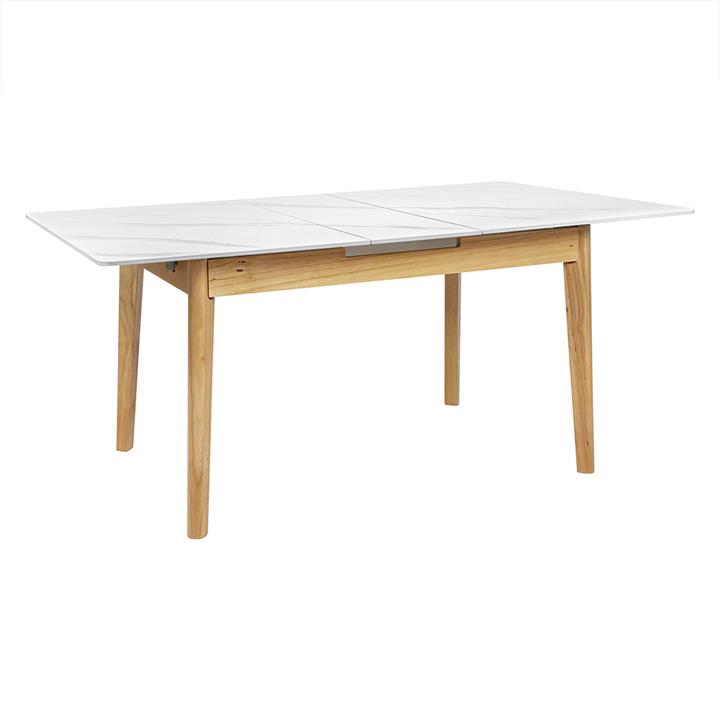 Levede Dining Table Sintered Stone 1.3-1.6M Extendable Wooden Frame 6-8 Person