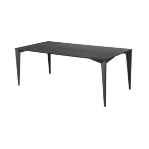 Alexandra Modern Rectangular Kitchen Dining Table Ceramic Metal Frame 200cm - Nero