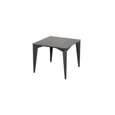 Alexandra Modern Square End Lamp Side Table Ceramic Metal Frame - Nero