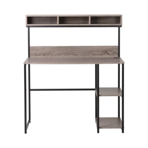 Fai Industrial Computer Home Office Study Desk W/ Hutch - Brown
