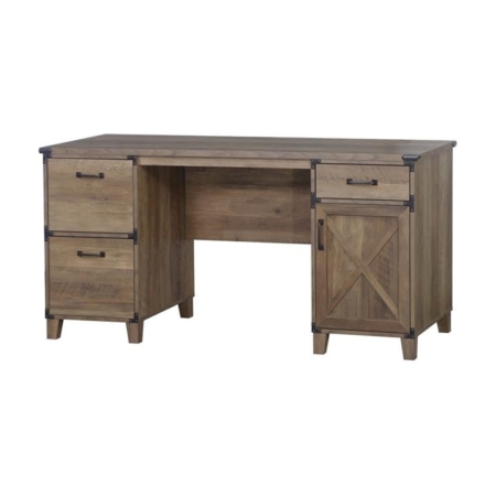 Cairo Executive Straight Corner Computer Study Home Office Desk  - Rustic Oak