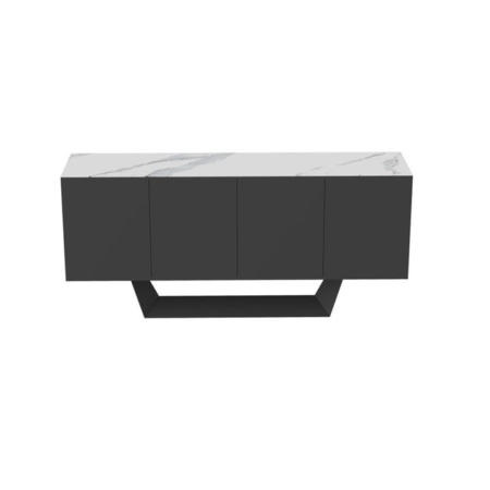 Arianna Modern Sideboard Buffet Unit Storage Cabinet Ceramic - Marmo / Black