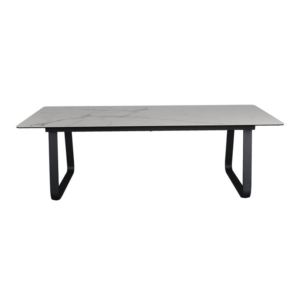 Jeolla Modern Rectangular Kitchen Dining Table Marmo Ceramic 210cm - White / Black