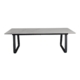 Jeolla Modern Rectangular Kitchen Dining Table Marmo Ceramic 210cm - White / Black