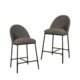 Set Of 2 Enea Modern Boucle Fabric Kitchen Counter Bar Stool 65cm - Slate