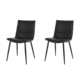 Set Of 2 Kairis Eco Leather Kitchen Dining Chair Metal Legs - Black