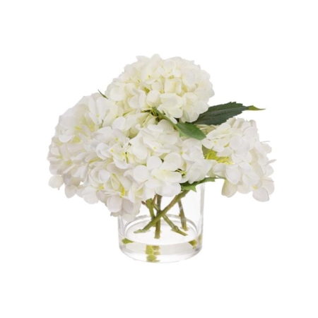 White Hydrangea 28cm Artificial Faux Plant Flower Decorative Mixed Arrangement