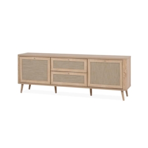 Cliff Lowline Wooden TV Stand Entertainment Unit 2-Doors 2-Drawers Oak