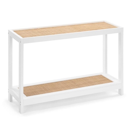 Ezra Modern Rattan Hallway Console Hall Table White/Natural