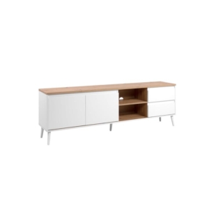 Howard Lowline Entertainment Unit TV Stand 2-Doors 2-Drawers White/Oak