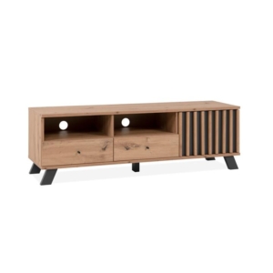 Mabel Lowline Entertainment Unit TV Stand 1-Door 2-Drawers Oak