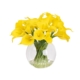 Real Touch Yellow Calla Lily 27cm Artificial Faux Plant Flower Decorative In Fishbowl Vase