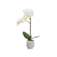 Orchid 52cm White Artificial Faux Plant Decorative Arrangement In Concrete Pot
