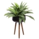 Potted Boston Fern Artificial Faux Plant Decorative With 3 Pin Planter Green