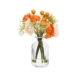 Orange Rununculus 20cm Mixed Artificial Faux Flower Plant Decorative Arrangement In Bud Vase